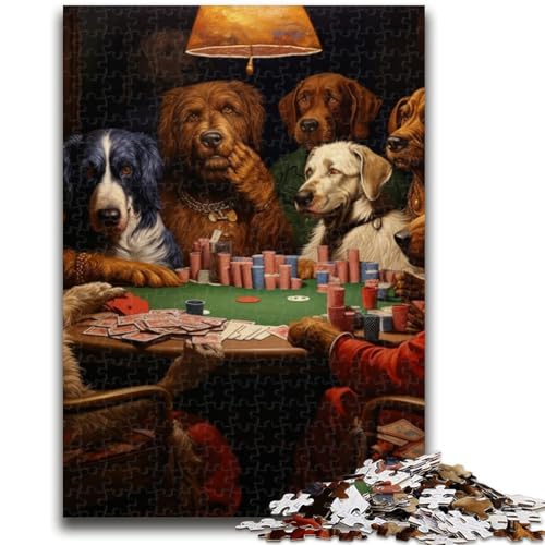 Puzzles für Teenager, Hunde Spielen Poker-Puzzles, anspruchsvolle Spielegeschenke, ganze Familie (75x50cm) von GKJPOXZJ