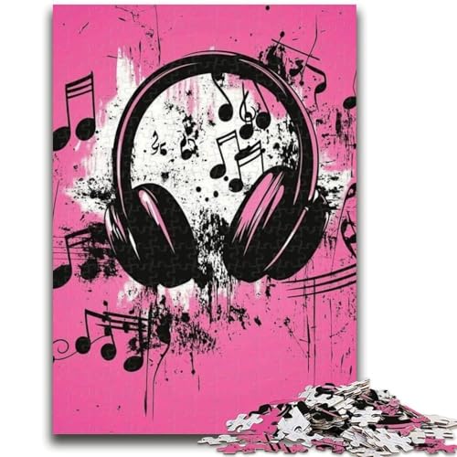 Puzzles für Teenager, Musiksymbol-Kopfhörer-Puzzles, anspruchsvolle Spielegeschenke, ganze Familie (50x75cm) von GKJPOXZJ