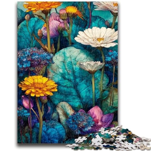 Puzzles für Teenager, Wildblumenmalerei, Teenager-Puzzle, für Lernspiele, Herausforderungsspielzeug, als Geschenk für die ganze Familie (50x75cm) von GKJPOXZJ