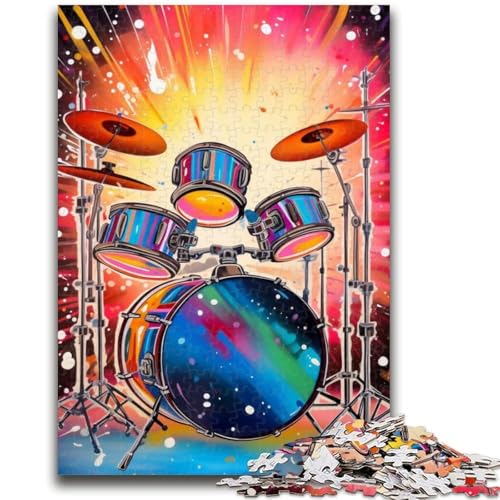 Puzzles für Teenager, buntes Neon-Graffiti-Schlagzeug, Teenager-Puzzles, für Lernspiele, Herausforderungsspielzeug, als Geschenk für die ganze Familie, (50x75cm) von GKJPOXZJ