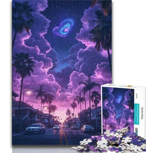 Puzzles für Teenager, lila Sonnenuntergang, helfen dem Gehirn, süchtig machendes Spielzeug zu trainieren, um Geduld zu fördern, perfekte Dekoration, 38x26cm von GKJPOXZJ