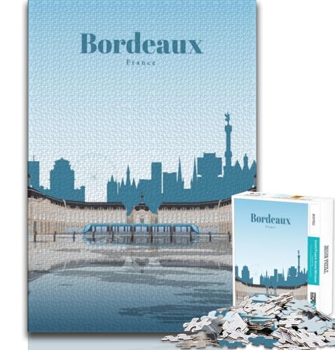 Reise nach Bordeaux Puzzle für Teenager, 1000 Teile, anspruchsvolles Spiel, Geschenke für die ganze Familie, 38x26cm von GKJPOXZJ
