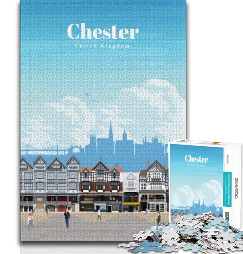 Reise-nach-Chester-Puzzle mit 1000 Teilen für Teenager, anspruchsvolles Spiel und Familienspaß mit vollständig ineinandergreifenden, zufällig geformten Teilen, 38x26cm Reise-nach-Chester-Puzzle mit 1000 Teilen für Teenager, anspruchsvolles Spiel und Familienspaß mit vollständig ineinandergreifenden, zufällig geformten Teilen, 38x26cm von GKJPOXZJ
