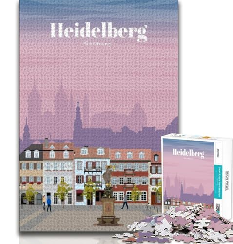 Reise nach Heidelberg-Puzzle, 1000 Teile, für Teenager, anspruchsvolles Spiel und Familienspaß mit vollständig ineinandergreifenden, zufällig geformten Teilen, 75x50cm Reise nach Heidelberg-Puzzle, 1000 Teile, für Teenager, anspruchsvolles Spiel und Familienspaß mit vollständig ineinandergreifenden, zufällig geformten Teilen, 75x50cm von GKJPOXZJ