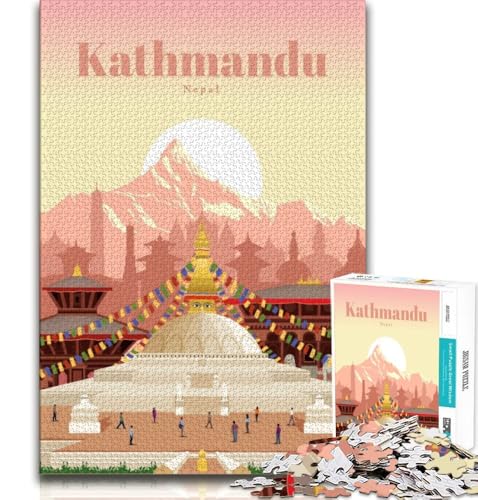 Reise nach Kathmandu, Puzzle für Erwachsene, 1000 Puzzles, anspruchsvolles Spiel, Geschenke, ganze Familie, 38x26cm von GKJPOXZJ