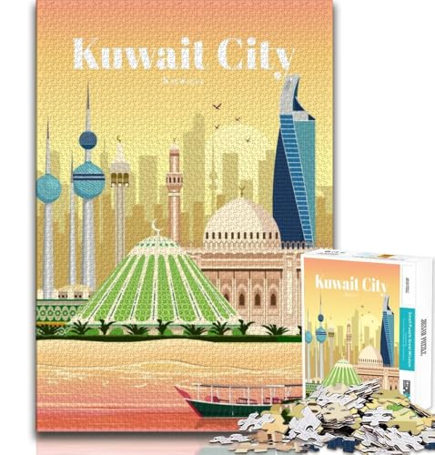 Reise nach Kuwait-Stadt, Puzzle für Teenager, 1000 Teile, anspruchsvolles Spiel und Familienspaß mit vollständig ineinandergreifenden, zufällig geformten Teilen, 75x50cm Reise nach Kuwait-Stadt, Puzzle für Teenager, 1000 Teile, anspruchsvolles Spiel und Familienspaß mit vollständig ineinandergreifenden, zufällig geformten Teilen, 75x50cm von GKJPOXZJ