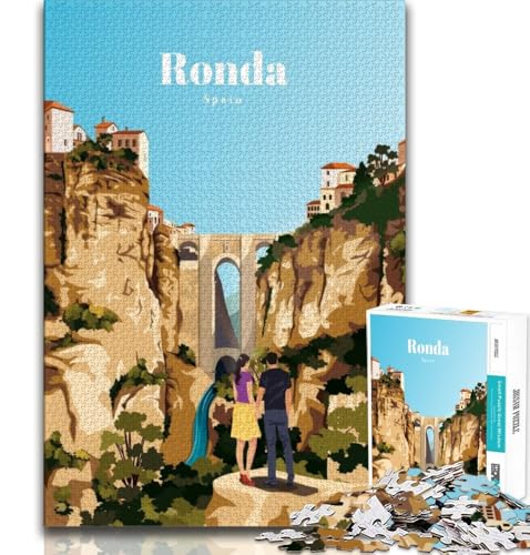 Reise nach Ronda, 1000-teiliges Puzzle für Erwachsene und Jugendliche, anspruchsvolles Spiel und Familienspiel, ganze Familie, 38x26cm von GKJPOXZJ