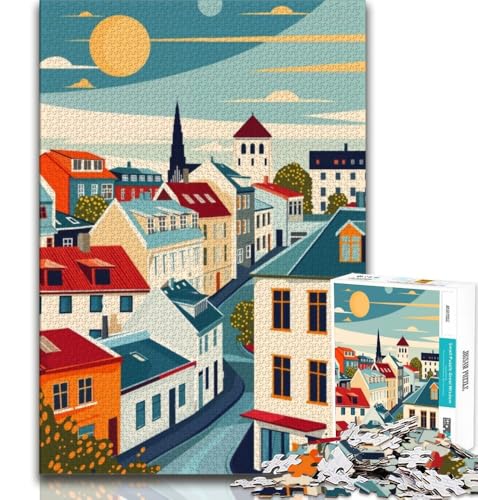 Reykjavik-Reiseposter, Puzzle mit 1000 Teilen für Teenager, Denkspiel, Wanddekoration, einzigartige Geburtstags, 38x26cm Reykjavik-Reiseposter, Puzzle mit 1000 Teilen für Teenager, Denkspiel, Wanddekoration, einzigartige Geburtstags, 38x26cm von GKJPOXZJ