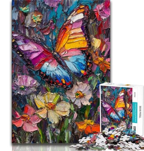 Schmetterlings-Ölgemälde, 1000-teiliges Puzzle für Erwachsene, Stressabbau, schwierige Herausforderung, geeignet als Schreibtischdekoration, 75x50cm Schmetterlings-Ölgemälde, 1000-teiliges Puzzle für Erwachsene, Stressabbau, schwierige Herausforderung, geeignet als Schreibtischdekoration, 75x50cm von GKJPOXZJ