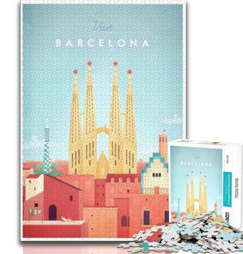 Spanien Barcelona Reise-Kunst-Puzzle für Teenager, 1000 Teile, anspruchsvolles Spiel und Familienspiel mit vollständig ineinandergreifenden, zufällig geformten Teilen, 38x26cm Spanien Barcelona Reise-Kunst-Puzzle für Teenager, 1000 Teile, anspruchsvolles Spiel und Familienspiel mit vollständig ineinandergreifenden, zufällig geformten Teilen, 38x26cm von GKJPOXZJ