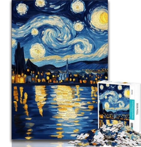 Sternennacht-Puzzle von Van Gogh, 1000 Teile, für Erwachsene und Jugendliche, entspannendes intellektuelles Lernspielzeug, Geburtstagsgeschenk, Geschenke, Wandkunst, 75x50cm Sternennacht-Puzzle von Van Gogh, 1000 Teile, für Erwachsene und Jugendliche, entspannendes intellektuelles Lernspielzeug, Geburtstagsgeschenk, Geschenke, Wandkunst, 75x50cm von GKJPOXZJ