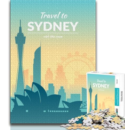 Sydney Puzzle 1000 Teile für Teenager, anspruchsvolles Spiel und Familienspiel, Wanddekoration, einzigartige Geburtstags, 38x26cm Sydney Puzzle 1000 Teile für Teenager, anspruchsvolles Spiel und Familienspiel, Wanddekoration, einzigartige Geburtstags, 38x26cm von GKJPOXZJ