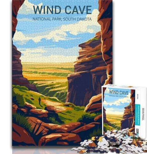 Wind Cave National Park 1000-teiliges Puzzle für Erwachsene und Jugendliche, Spielzeug, Lernspiele, Stressabbau, Wunschliste mit Weihnachtsmann, 38x26cm von GKJPOXZJ