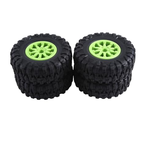 GKKICO 4 Stück 2,2 Nylon-Kunststoff-Beadlock-Rad 4,72/120 mm Reifen mit 12 mm Kombinator-Sechskant für 1/10 RC Rock Crawler Zubehör Grün von GKKICO