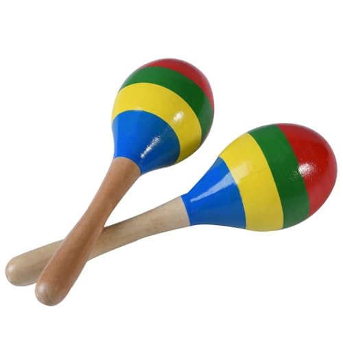 GKKICO Maracas Handpercussion-Rasseln, Rumba-Shaker-Musikinstrument Aus für Kinder und Erwachsene, 2er-Set, Langlebig, 20 X 6 cm von GKKICO