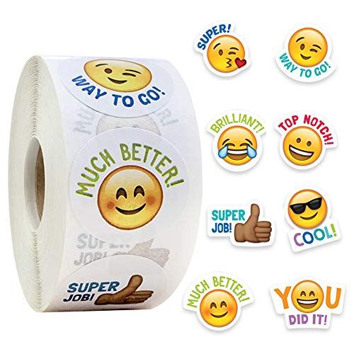 GKONGU 500 Packung Emoticon Emoji Sticker,Starker Klebrig Niedlich Glückliches Gesicht Aufkleber, Lustige Kreis Etiketten für Kunsthandwerk,Kalendernotizen,Kindergeburtstagsfeier,25 mm 1 Zoll GKONGU 500 Packung Emoticon Emoji Sticker,Starker Klebrig Niedlich Glückliches Gesicht Aufkleber, Lustige Kreis Etiketten für Kunsthandwerk,Kalendernotizen,Kindergeburtstagsfeier,25 mm 1 Zoll von GKONGU