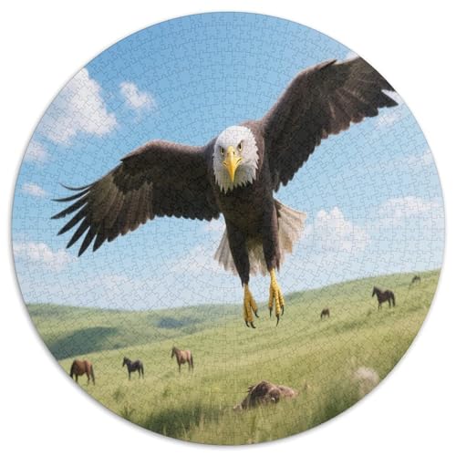 Adler 1000 Teile Circular Puzzles Stressabbau-Spielzeugfür Erwachsene Kinder Schwieriges Unmögliches Für Stressfreisetzung Spielzeug Geschenke Für Mama, 1000pcs (67.5x67.5cm) von GKWEQPQWK