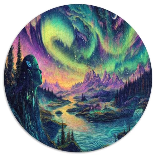 Aurora 1000 Teile Circular Puzzles Stressabbau-Spielzeugfür Erwachsene Kinder Schwieriges Großes Pädagogisches Karton - Familienpuzzle Geschenke Für Mama, 1000pcs (67.5x67.5cm) von GKWEQPQWK