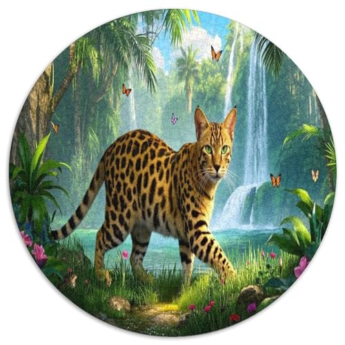 Bengalen 1000 Teile Circular Puzzles Stressabbau-Spielzeugfür Erwachsene Kinder Schwieriges Großes Pädagogisches Rundes Für Erwachsene Geschenke Für Mama, 1000pcs (67.5x67.5cm) von GKWEQPQWK
