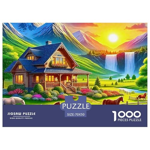 Berglandschaft 1000 Teile Puzzle Für Erwachsene Und Kinder Ab 12 Jahren Herausforderndes Premium Quality Familienspiel Geschenk Für Liebhaber Oder Freunde 70x50cm/1000pcs von GKWEQPQWK