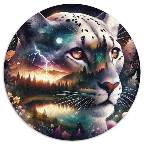 Black Panther 1000 Teile Runde Puzzles für Kinder und Erwachsene, Lernspiele, bunt, als Geschenk für kreatives Jugendliche und Erwachsene, 1000 Stück (67,5 x 67,5 cm) von GKWEQPQWK