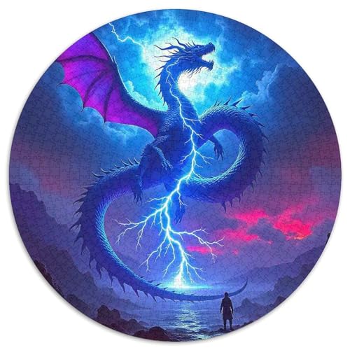Brontosaurus 1000 Teile Drachen Thema Circular Puzzles Für Erwachsene Kinder Schwieriges Großes Pädagogisches Stressfreisetzung Spielzeug Geschenke Für Mama, 1000pcs (67.5x67.5cm) von GKWEQPQWK