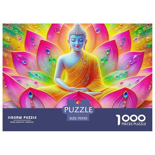 Buddha-Statue 1000 Teile Puzzle Für Erwachsene Und Kinder Herausforderndes Geschicklichkeitsspiel Für Die Ganze Familie Familienspiel Geschenk Für Liebhaber Oder Freunde 70x50cm/1000pcs von GKWEQPQWK