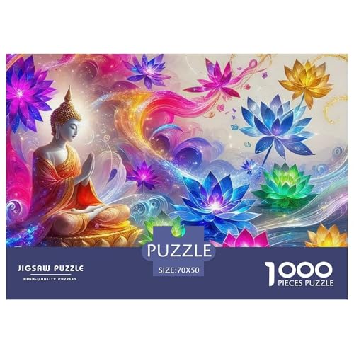 Buddha-Statue 1000 Teile Puzzle Für Erwachsene Und Kinder Herausforderndes Geschicklichkeitsspiel Für Die Ganze Familie Familienspiel Geschenk Für Liebhaber Oder Freunde 70x50cm/1000pcs von GKWEQPQWK