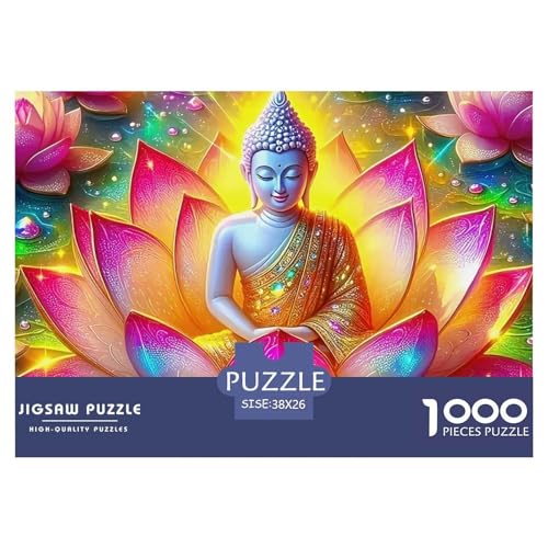 Buddha-Statue 1000 Teile Puzzle Für Erwachsene Und Kinder Kreative Unterhaltung Spaß Klassisches Premium Quality Perfekt Für Spieleabende Geschenk Für Liebhaber Oder Freunde 38x26cm/1000pcs von GKWEQPQWK