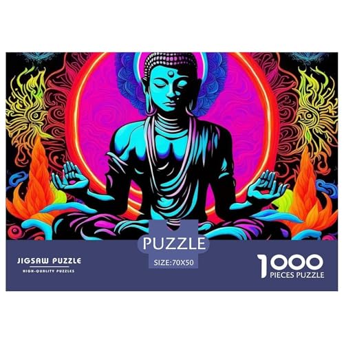 Buddha-Statue 1000 Teilen Puzzle Für Erwachsene Und Kinder Ab 12 Jahren Herausforderndes Premium Quality Familienspiel Geschenk Für Liebhaber Oder Freunde 70x50cm/1000pcs von GKWEQPQWK