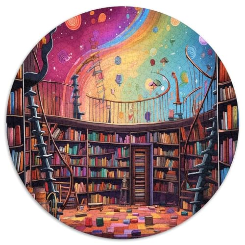 Bücherregal 1000 Teile Circular Puzzles Für Erwachsene Kinder Schwieriges Großes Pädagogisches Karton - Familien- Geschenke Für Mama, 1000pcs (67.5x67.5cm) von GKWEQPQWK