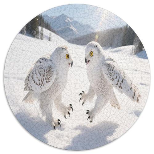 Búho De Nieve 1000 Teile Circular Puzzles Für Erwachsene Kinder Schwieriges Großes Pädagogisches Karton - Familien- Geschenke Für Mama, 1000pcs (67.5x67.5cm) von GKWEQPQWK