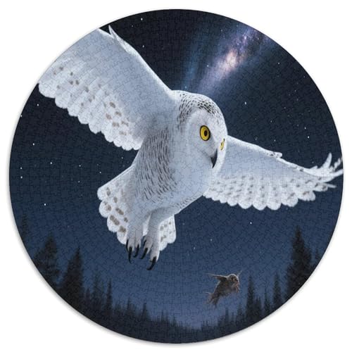 Búho De Nieve 1000 Teile Circular Puzzles Für Erwachsene Kinder Schwieriges Großes Pädagogisches Verringerter Druck Stressfreisetzung Spielzeug Geschenke Für Mama, 1000pcs (67.5x67.5cm) von GKWEQPQWK