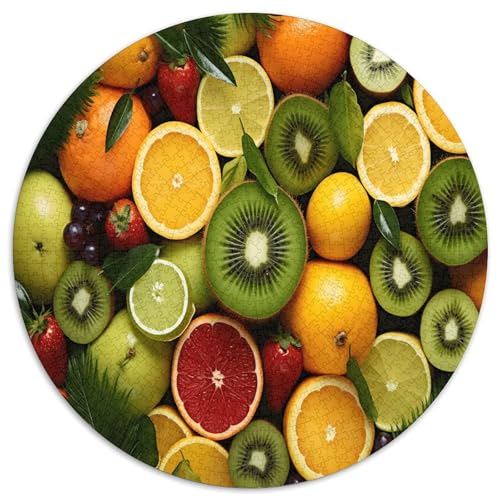 Bunte Früchte 1000 Teile Circular Puzzles Erwachsene Und Kinder, Schwieriges Großes Pädagogisches Verringerter Druck Rundes Für Erwachsene Geschenke Für Mama, 1000pcs (67.5x67.5cm) von GKWEQPQWK