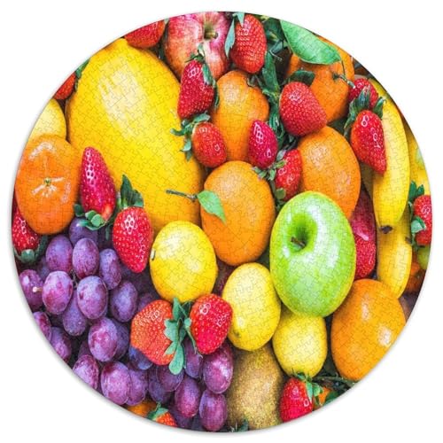 Bunte Früchte 1000 Teile Circular Puzzles Für Erwachsene Kinder - Schwer, Verringerter Druck Stressfreisetzung Spielzeug Geschenke Für Mama, 1000pcs (67.5x67.5cm) von GKWEQPQWK