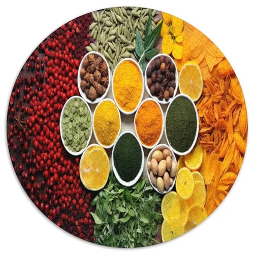 Bunte Gewürze 1000 Teile Circular Puzzles Erwachsene Und Kinder, Schwer, Stressfreisetzung Spielzeug Geschenke Für Mama, 1000pcs (67.5x67.5cm) von GKWEQPQWK