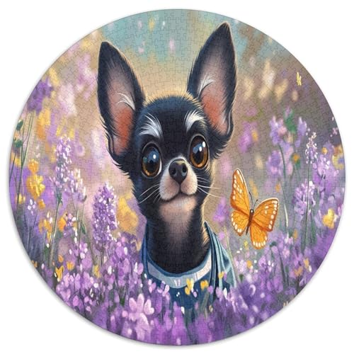Chihuahua 1000 Teile Circular Puzzles Für Erwachsene Kinder - Schwer, Verringerter Druck Stressfreisetzung Spielzeug Geschenke Für Mama, 1000pcs (67.5x67.5cm) von GKWEQPQWK
