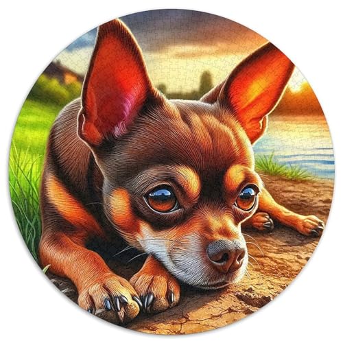Neun-Schwanz-Fuchs 1000 Teile Circular Puzzles Stressabbau-Spielzeugfür Erwachsene Kinder Schwieriges Großes Pädagogisches Verringerter Druck Rundes Geschenke Für Mama, 1000pcs (67.5x67.5 von GKWEQPQWK