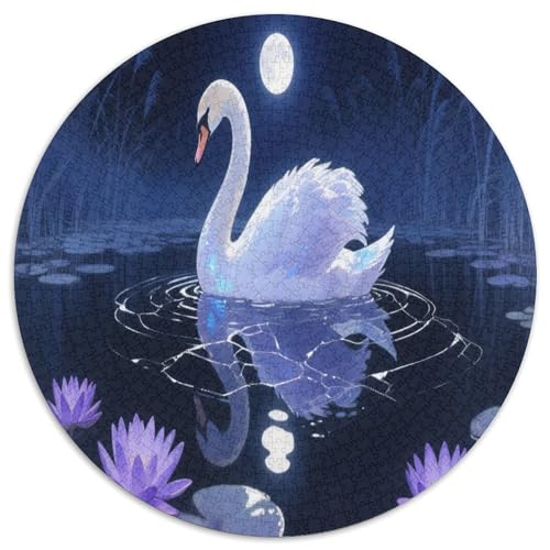 Cisne 1000 Teile Circular Puzzles Für Erwachsene Kinder Schwieriges Unmögliches Für Stressfreisetzung Spielzeug Geschenke Für Mama, 1000pcs (67.5x67.5cm) von GKWEQPQWK