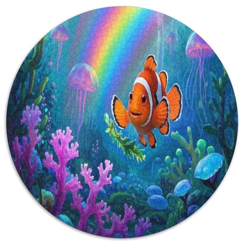 Clownfisch 1000 Teile Circular Puzzles Erwachsene Und Kinder, Schwer, Stressfreisetzung Spielzeug Geschenke Für Mama, 1000pcs (67.5x67.5cm) von GKWEQPQWK
