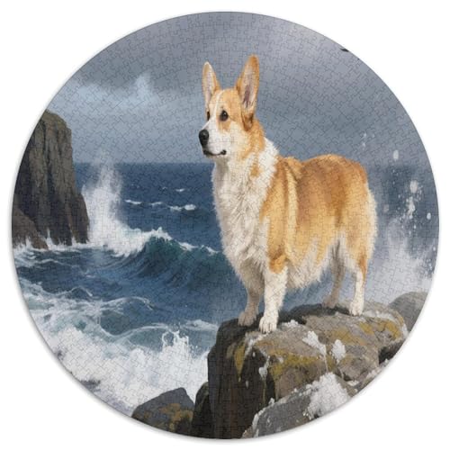 Corgi 1000 Teile Circular Puzzles Stressabbau-Spielzeugfür Erwachsene Kinder - Schwer, Rundes Für Erwachsene Geschenke Für Mama, 1000pcs (67.5x67.5cm) von GKWEQPQWK