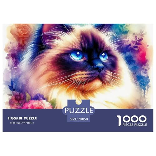 Cute Katze 1000 Teile Puzzle Für Erwachsene Und Kinder Herausforderndes Premium Quality Perfekt Für Spieleabende Geschenk Für Liebhaber Oder Freunde 70x50cm/1000pcs von GKWEQPQWK