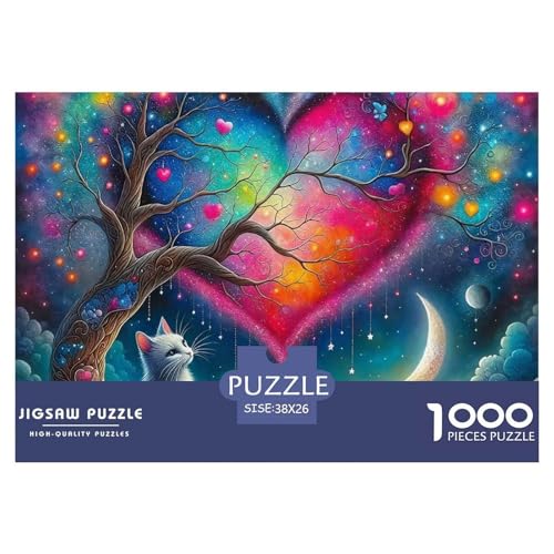 Cute Katze 1000 Teilen Puzzle Für Erwachsene Und Kinder Ab 12 Jahren Herausforderndes Premium Quality Familienspiel Geschenk Für Liebhaber Oder Freunde 38x26cm/1000pcs von GKWEQPQWK