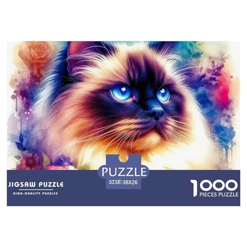 Cute Katze 1000 Teilen Puzzle Für Erwachsene Und Kinder Herausforderndes Premium Quality Perfekt Für Spieleabende Geschenk Für Liebhaber Oder Freunde 38x26cm/1000pcs von GKWEQPQWK