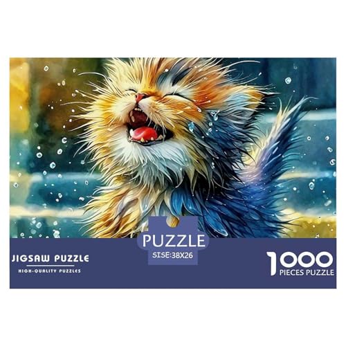 Cute Katze 1000 Teilen Puzzle Für Erwachsene Und Kinder Herausforderndes Premium Quality Perfekt Für Spieleabende Geschenk Für Liebhaber Oder Freunde 38x26cm/1000pcs von GKWEQPQWK