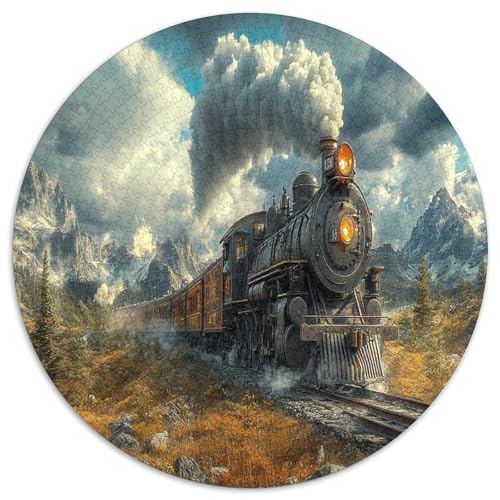 Dampfzug 1000 Teile Circular Puzzles Erwachsene Und Kinder, Schwer, Verringerter Druck Karton - Familien- Geschenke Für Mama, 1000pcs (67.5x67.5cm) von GKWEQPQWK