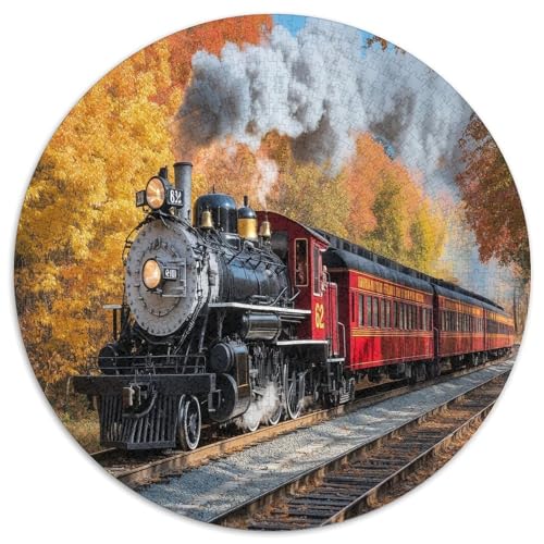 Dampfzug 1000 Teile Circular Puzzles Stressabbau-Spielzeugfür Erwachsene Kinder Schwieriges Unmögliches Für Karton - Familienpuzzle Geschenke Für Mama, 1000pcs (67.5x67.5cm) von GKWEQPQWK