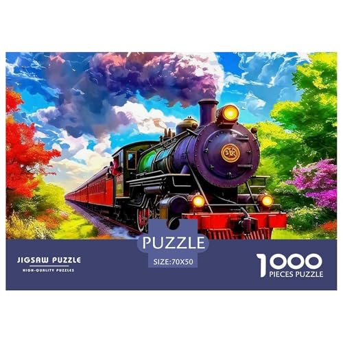 Dampfzug 1000 Teile Puzzle Für Erwachsene Und Kinder Ab 12 Jahren Herausforderndes Geschicklichkeitsspiel Für Die Ganze Familie Familienspiel Geschenk Für Liebhaber Oder Freunde 70x50cm/1000pcs von GKWEQPQWK