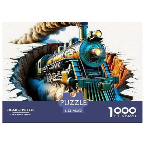 Dampfzug 1000 Teile Puzzle Für Erwachsene Und Kinder Ab 12 Jahren Herausforderndes Premium Quality Familienspiel Geschenk Für Liebhaber Oder Freunde 70x50cm/1000pcs von GKWEQPQWK