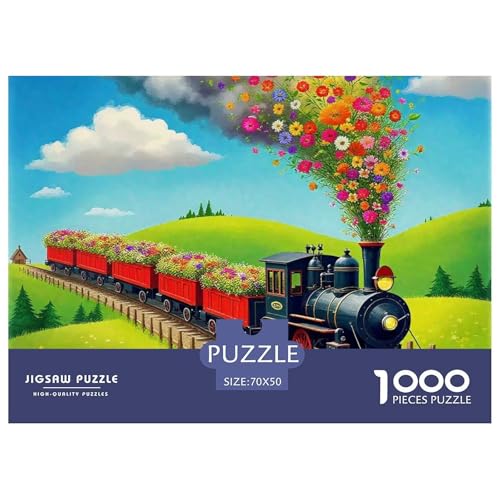 Dampfzug 1000 Teile Puzzle Für Erwachsene Und Kinder Kreative Unterhaltung Spaß Klassisches Geschicklichkeitsspiel Für Die Ganze Familie Familienspiel Geschenk Für Liebhaber Oder Freunde 70x50cm/1 von GKWEQPQWK